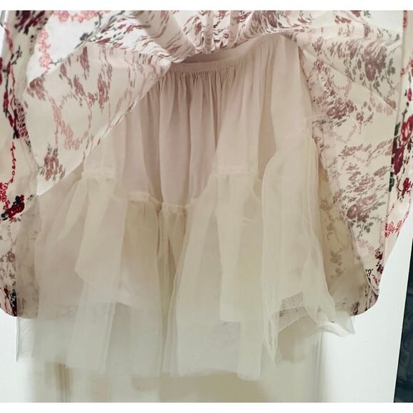 Janie and Jack Girls 18-24 Mos. Red Rose Holiday Floral Pleated Cap Sleeve Dress - Picture 3 of 12